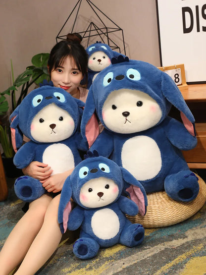 New Kawaii Lena Bears Stitch Plush Doll Turn into Teddy Bear Throw Pillow Children Appease Sleeping Dolls Girls' Birthday Gifts