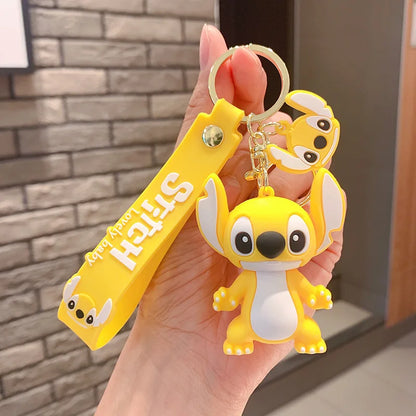 Anime Disney Keychain Variety of Cartoon Gift Cartoon Cute Doll Keyring Ornament Key Chain Car Pendant Toys Gift Stitch