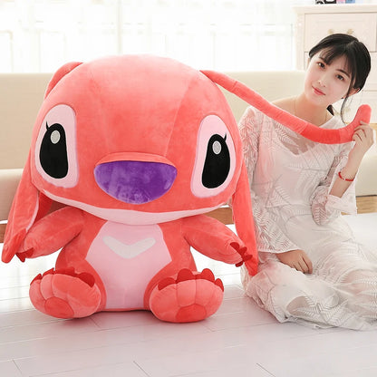 Genuine Disney Kawaii Large Stitch/Angie Plush Toy Cute Anime Peripheral Plush Stuffed Doll Christmas Gifts for Kids Girls