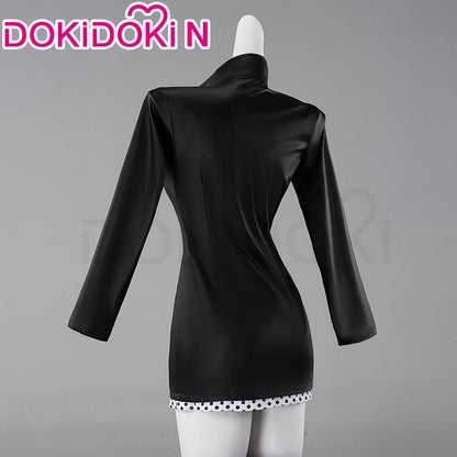 Nicoo Robinn Cosplay Costume Anime Cosplay DokiDoki-N Miss Allsundayy Women Sexy Blue Dots Black Dress Nicoo Robinn Cosplay