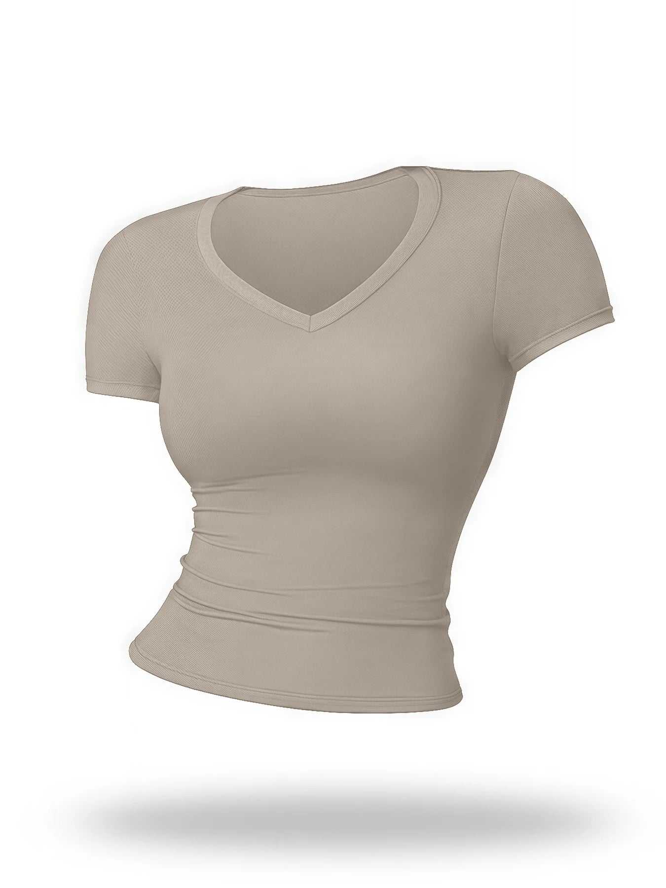 Women’s Gym Running Short Sleeve T-Shirt with Integrated Fitness Bra Yoga Sportswear Vest Top