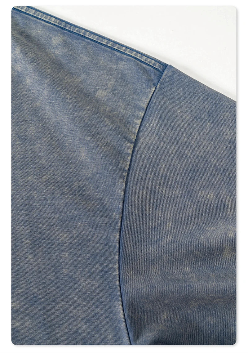 ZODF Vintage 2024 Summer Men Washed Solid 230gsm T-Shirts Unisex Ripped Breathable Quick Dry Cooling Feeling T Shirt Tees HY0801