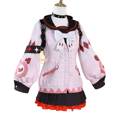Zenless Zone Zero Ukinami Yuzuha Cosplay Costume Wig Uniform Backpack Headwear Spook Shack Halloween Party for Women Girl iCoser