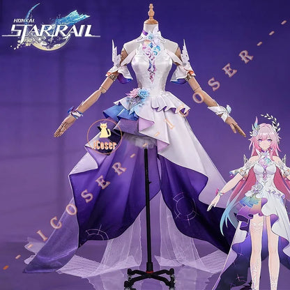 Honkai Star Rail Cyrene Cosplay Costume Wig Dress New Skin 5-star Outfit Headwear Elysia Amphoreus Halloween Party Women Girls