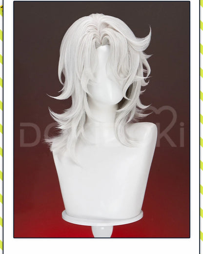 IN STOCK Varka Durin Rerir Wig Game Genshin Impact Song of the Welkin Moon DokiDoki Knights of Favonius Varka Wig Halloween Horn