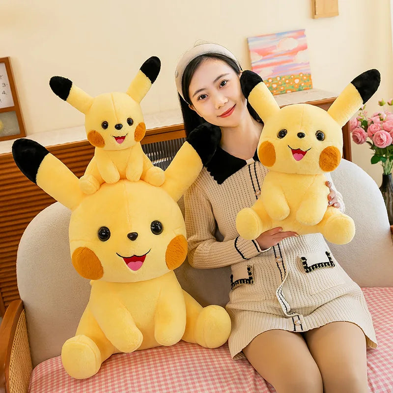 35-70CM Big Size Sitting Pikachu Plush Pokemon Cartoon Anime Peluche Kawaii Ornament Stuffed Animal Children's Toys Gifts