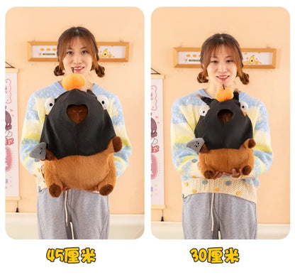 Funny Capybara 60cm Plush Toy Cute Robber Masked Stuffed Animal for Kids Birthday Xmas Gift Soft Cuddly Pillow
