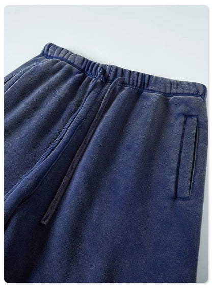 ZODF Winter Men Washed Thick Fleece 400gsm Loose Fit Joggers Sweatpants Streetwear HY0668