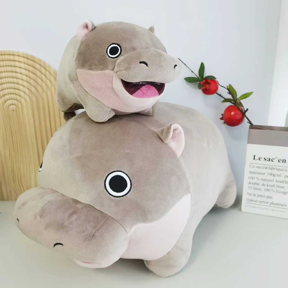 Cute Cartoon Hippo Plushies Stuffed Toy Animal Moo Deng Plush Hug Pillow Plump Hippo Soft Doll Home Decor Girl Boy Present