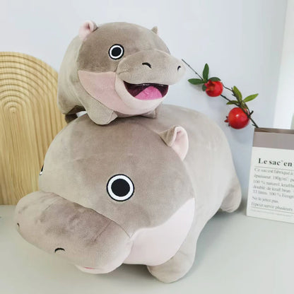 Cute Cartoon Hippo Plushies Stuffed Toy Animal Moo Deng Plush Hug Pillow Plump Hippo Soft Doll Home Decor Girl Boy Present
