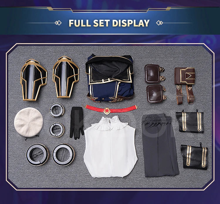 Caitlyn Cosplay Costume Anime Cosplay【S-3XL】DokiDoki-SR Women Halloween Uniform Caitlyn Cosplay Armor Hat Metal Plus Size