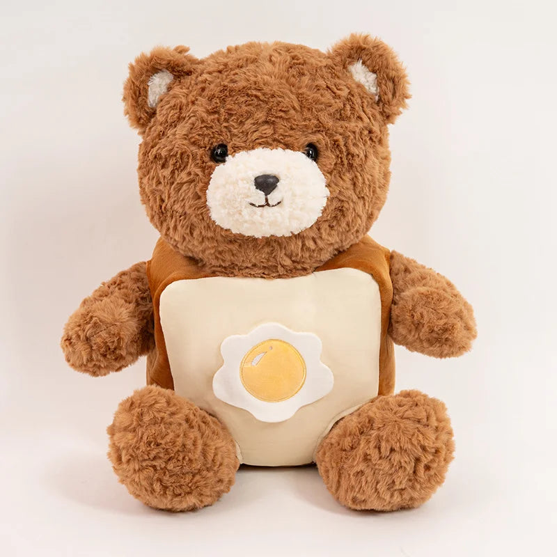 30-40cm New Arrival Kawaii Bear Cosplay Pastry Cook Plushies Soft Doll Red Scarf Cheese Bread Bear Stuffed Toy Birthday Gift