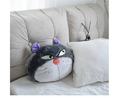 Disney Lucifer Cat Headrest Back Cushion For Car Seat Safety Belt Cover Huggable Pillow Stuffed Animal Grey Cat Plushies Gifts