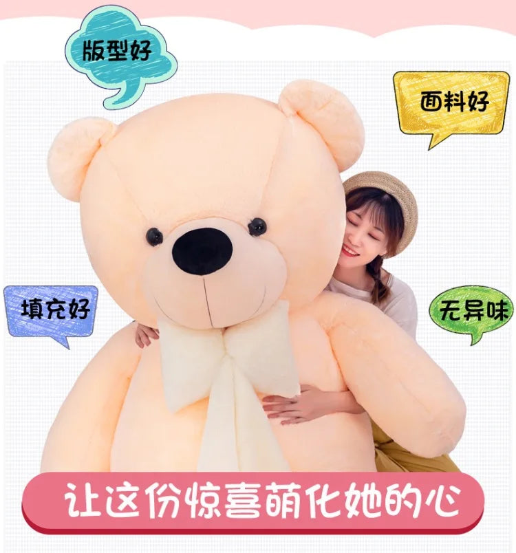 160Cm Big sweater bow tie Plush Toy Teddy Bear Giant Stuffed Animals Birthday Anniversary Gift Soft Sleeping Pillow Grilfriend