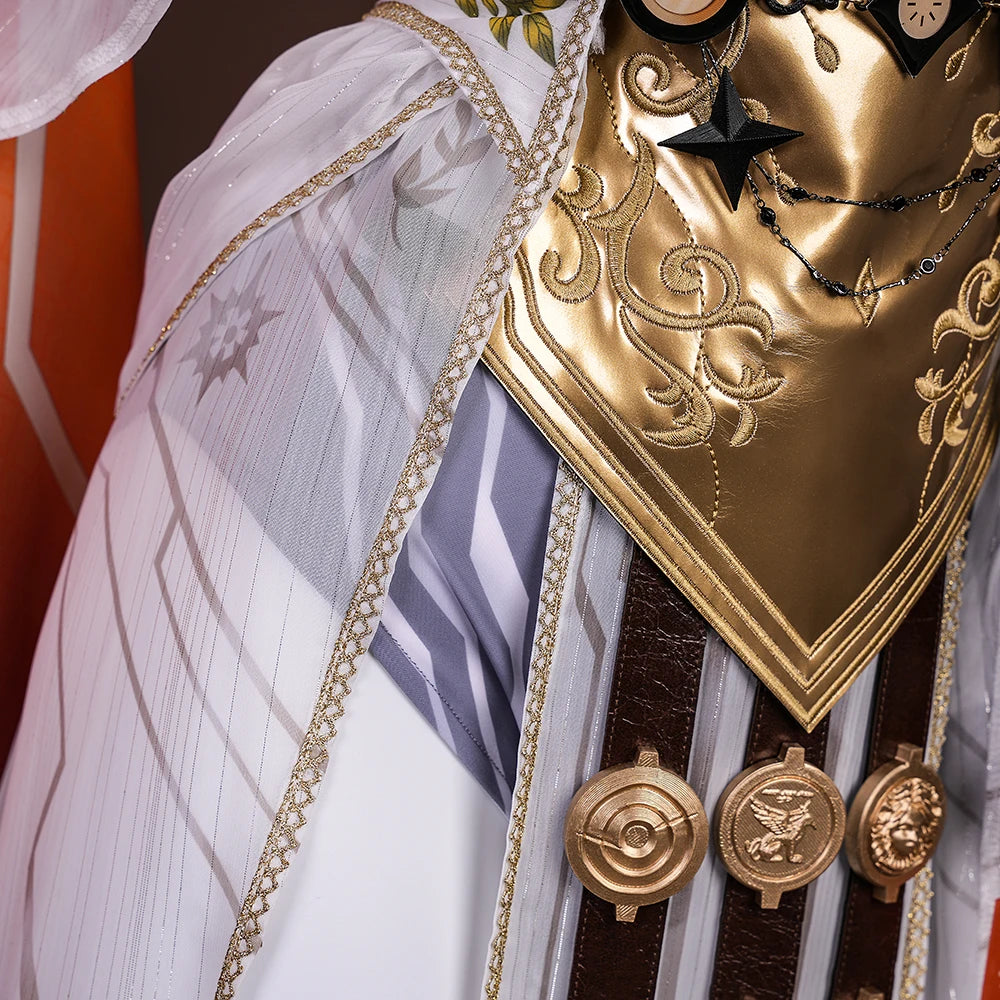 Wuthering Waves Augusta Cosplay Costume Wig Dress Uniform Headwear Earrings Christmas Halloween Party for Women Girls Role Play