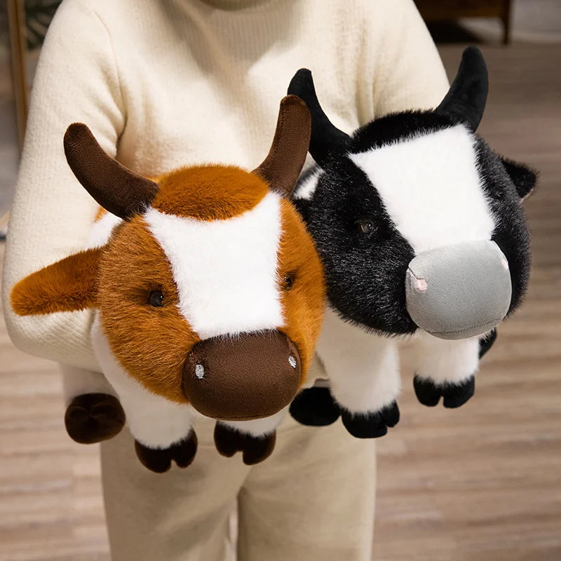 cow High Fidelity Anime Cute Plushie cattle Plush Toys Lifelike Animals Simulation Stuffed Doll Kawai Toy Gifts For Kids