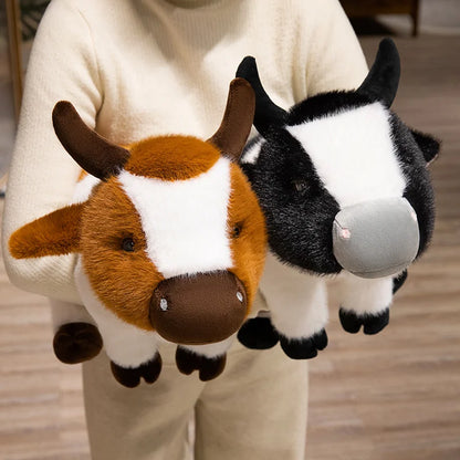 cow High Fidelity Anime Cute Plushie cattle Plush Toys Lifelike Animals Simulation Stuffed Doll Kawai Toy Gifts For Kids