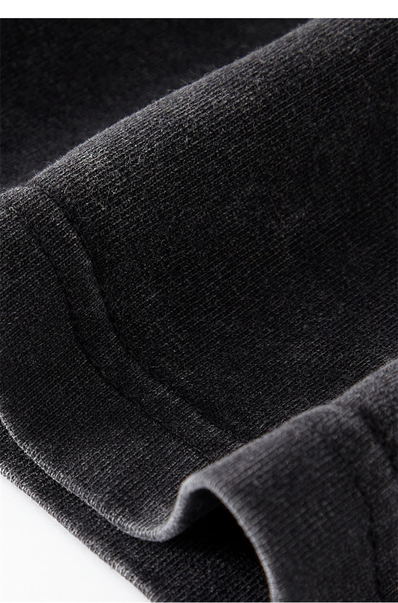 ZODF Men's Summer Batik Washed 250gsm T Shirts Retro Vintage Unisex Basic Loose Solid Cotton T-Shirt Brand Tops 2024 New HY0753