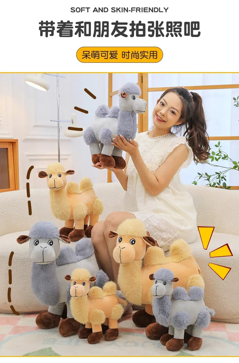 35/55cm Cute Cartoon Camel Plushies Doll Soft Stuffed Animals Plush Toys Home Decor Girls Sleeping Hug Pillow for Kids Xmas Gift