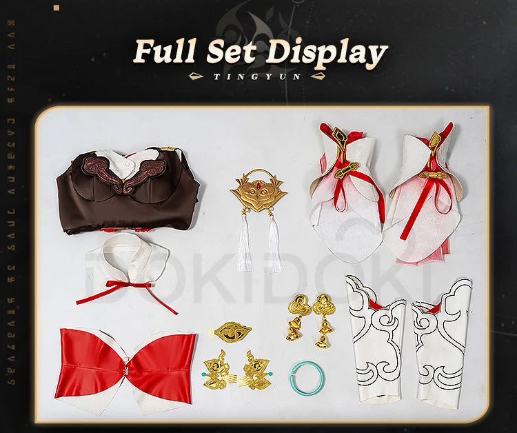 IN STOCK Tingyun Cosplay Game Honkai: Star Rail Cosplay【XS-2XL】DokiDoki-R Women Costume TingYun Shoes Wig Tail Cosplay Plus Size