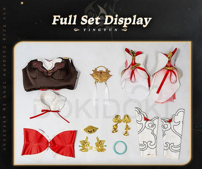 IN STOCK Tingyun Cosplay Game Honkai: Star Rail Cosplay【XS-2XL】DokiDoki-R Women Costume TingYun Shoes Wig Tail Cosplay Plus Size