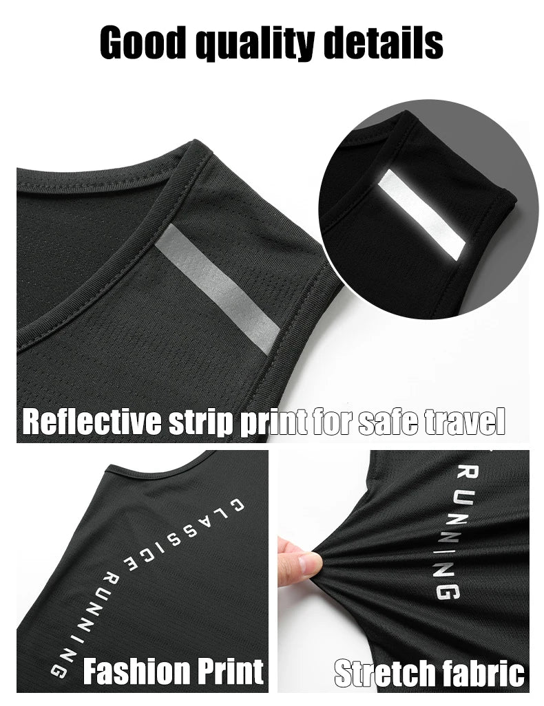 Chrlck Men’s Quick Drying Running Vest Breathable Mesh Sleeveless Gym Fitness Tank Top