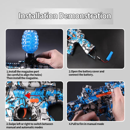 Yuizukeot AK Electric Ball Blaster ABS Plastic Rechargeable Toy - Blue