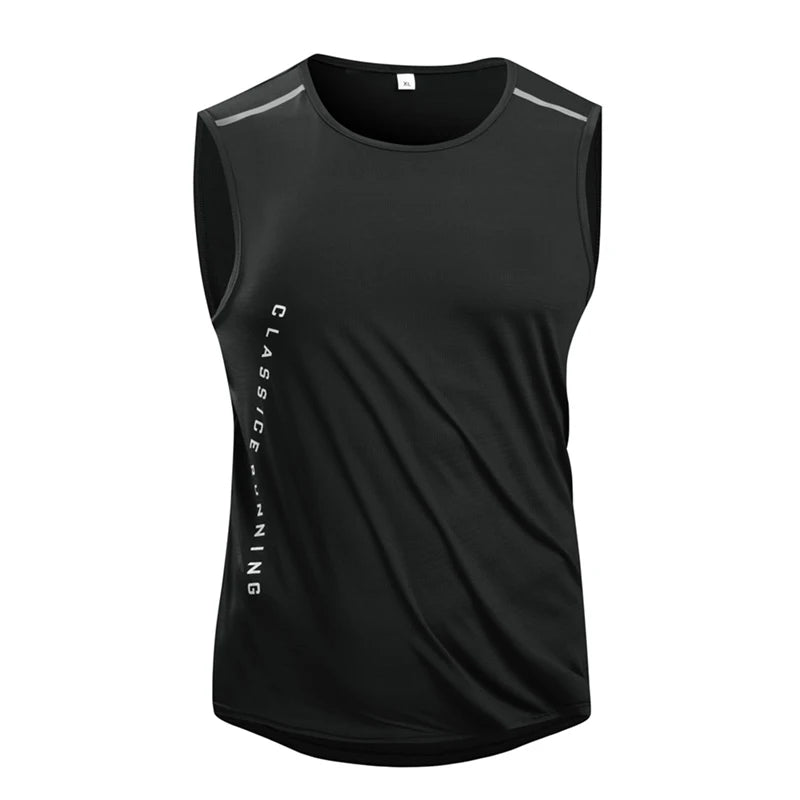 Chrlck Men’s Quick Drying Running Vest Breathable Mesh Sleeveless Gym Fitness Tank Top