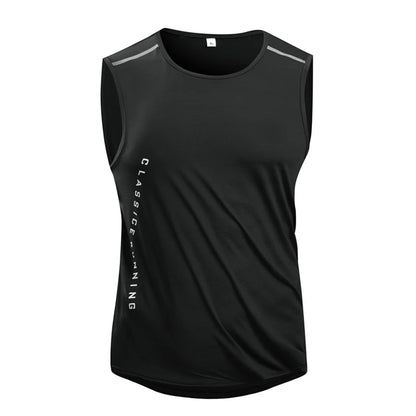 Chrlck Men’s Quick Drying Running Vest Breathable Mesh Sleeveless Gym Fitness Tank Top