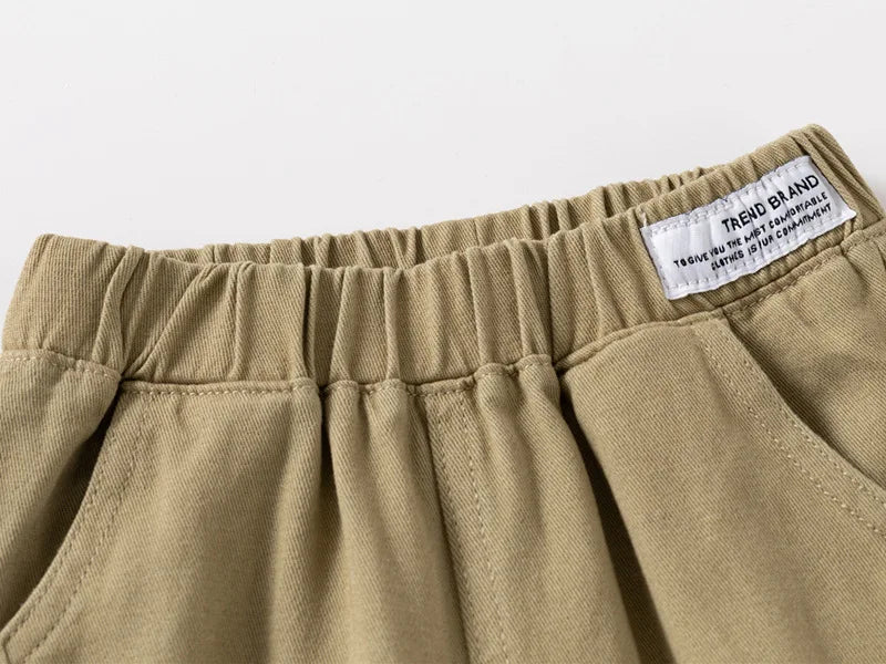 Soft Cotton Toddler Boy Pants for Kids 2 to 3 4 5 6 7 Years Spring Autumn Children Pants Boutique White Khaki Gray Baby Clothes