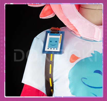 Neekoo Cosplay Costume Game Cosplay DokiDoki-R Neekoo Skin Super Fan Cosplay Women Cute Red Plush Costume Tail
