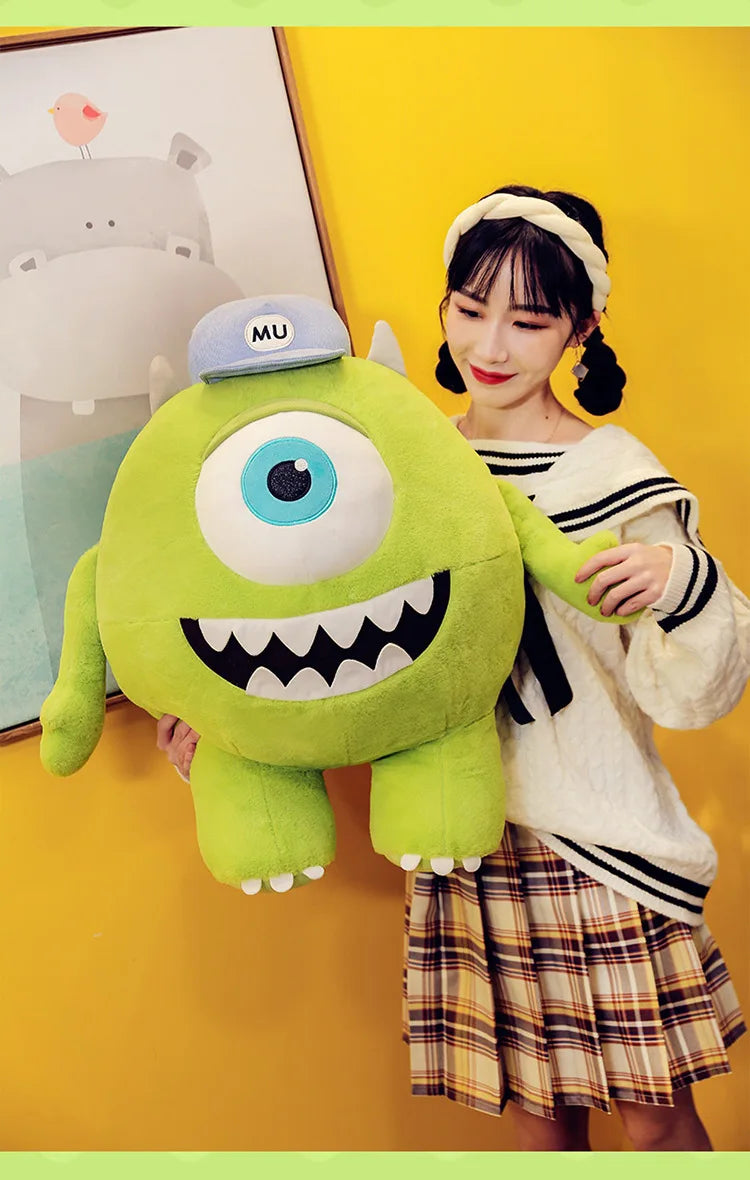 40/60CM Big Size Mike Wazowski Disney Anime Plush Stuffed Doll Kawaii Room Decoration Plushies Pillow Ornaments Holiday Gifts