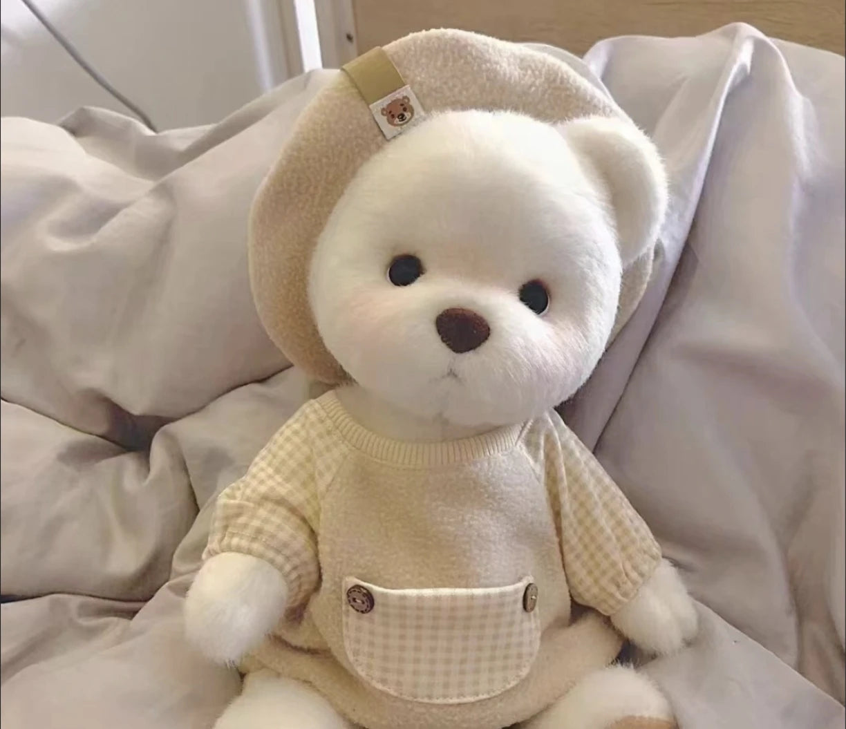 Unique Handmade Brown Bear Plush Toy Change Honey Dress Cloth Baby Girl Hug Cuddly Plushie Doll for Kids Christmas Gift For Kids