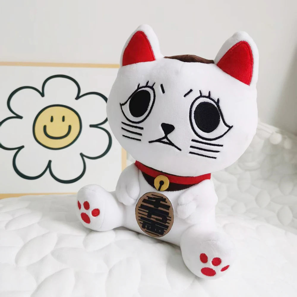 15/25cm Anime Dan Da Dan Plush Toy Cute Cartoon Figure Dandadan White Cat  Stuffed Soft Doll Lucky Cat Plushies Xmas Birthday