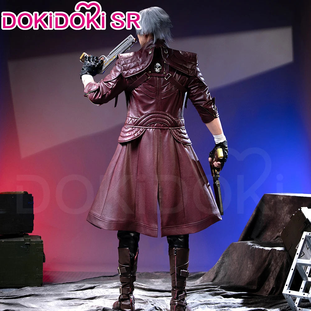 IN STOCK Dante Cosplay Costume Anime【S-3XL】DokiDoki-SR Men Hunter Coat Halloween Dante Red Jacket Cosplay Plus Size
