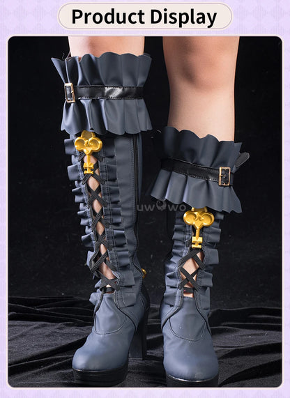 UWOWO Herta Shoes Boots Game Honkai Star Rail The Herta Witch Cosplay Shoes Boots with Accessory lloween Shoes