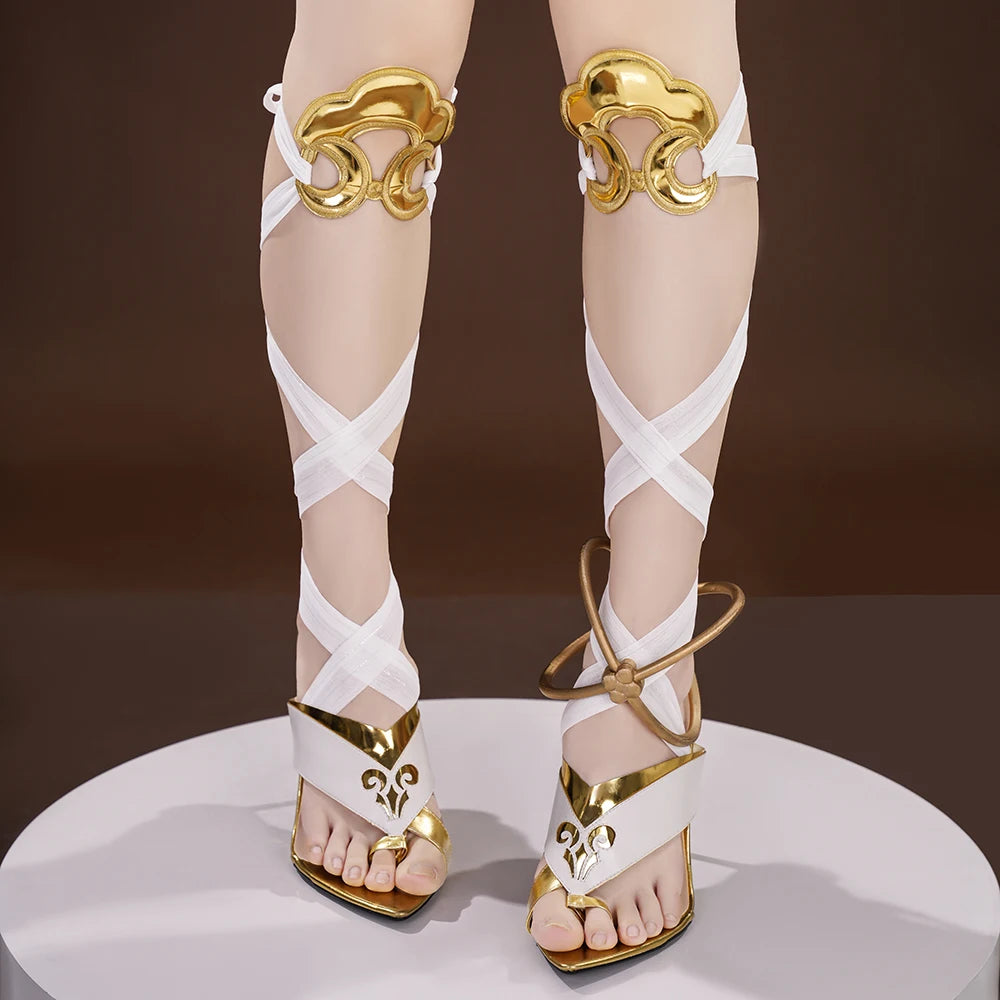 Wuthering Waves Iuno Cosplay Costume Wig Dress Headwear Shorts Rinascita Carnival Halloween Party for Women Girls Props iCoser