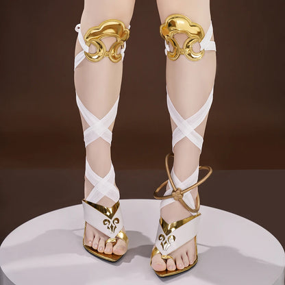 Wuthering Waves Iuno Cosplay Costume Wig Dress Headwear Shorts Rinascita Carnival Halloween Party for Women Girls Props iCoser