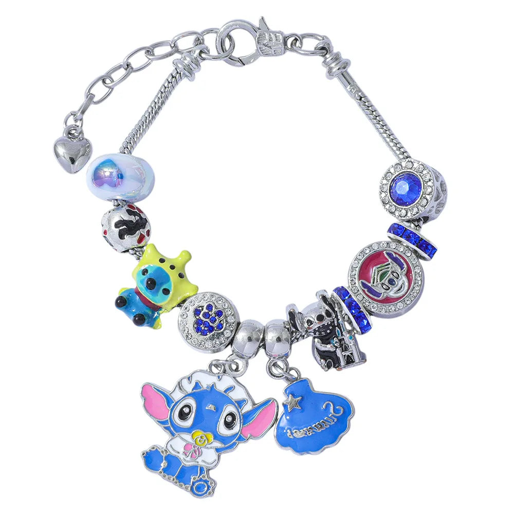 New Disney Stitch  24-Grid Christmas Countdown Calendar Blind Box - Alloy Bracelet Gift Set For Halloween & Xmas