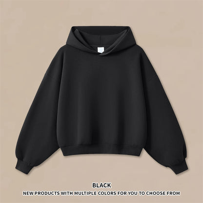 ZODF Trendy Winter 350gsm Solid Fleece Hooded Hoodies For Man Unisex Boxyfit Solid Warm Pullovers Brand Clothing HY0038