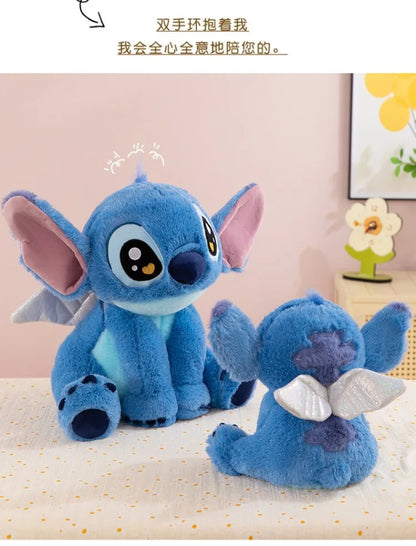 25/40/60cm Big Size Angel Stitch Disney Anime Plush Stuffed Dolllilo & Stitch Cartoon Plushies Pillow Ornaments Holiday Gifts
