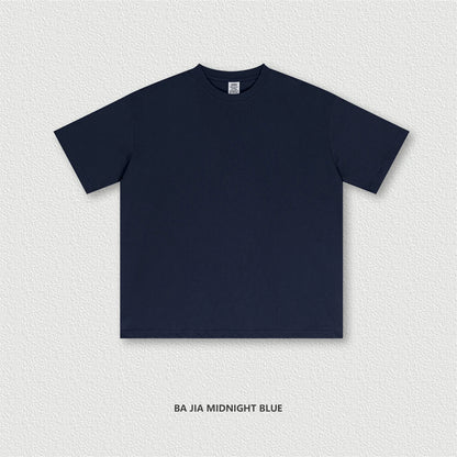 ZODF New 2025 Spring Summer 235gsm Solid Cotton T-Shirts For Men Women Unisex Loose Basic T Shirt Tees Brand Tops HY0970