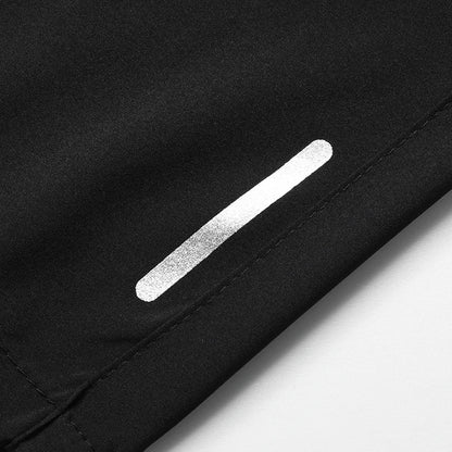 Chrlck Men’s Reflective Quick-Dry Running Shorts Breathable Ice Silk Fishing Pants Large Size M-8XL - Black