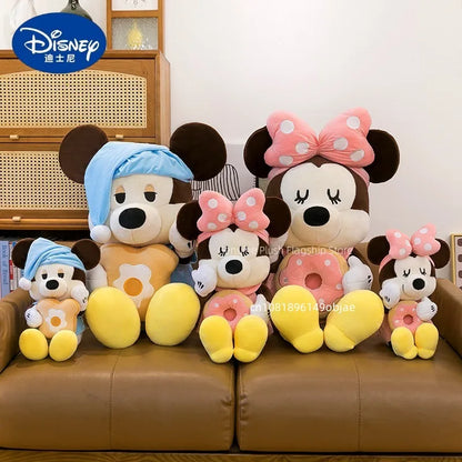 60/80/100cm Big Size Mickey Mouse Anime Plush Stuffed Doll Minnie Mouse Plushies Disney Pillow Peluche Ornaments Children's Gift
