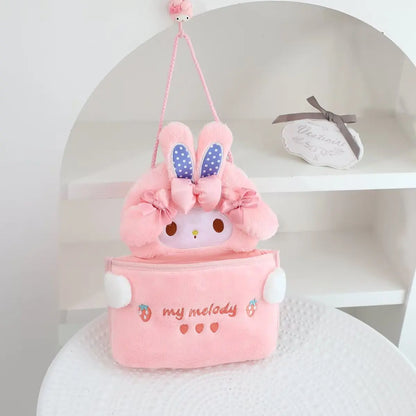 Cartoon My Melody Storage Bag Lovely Anime Hanging Car Seat Back Storage Bag Sweet Piano Japanese Style Car Accessories Girl