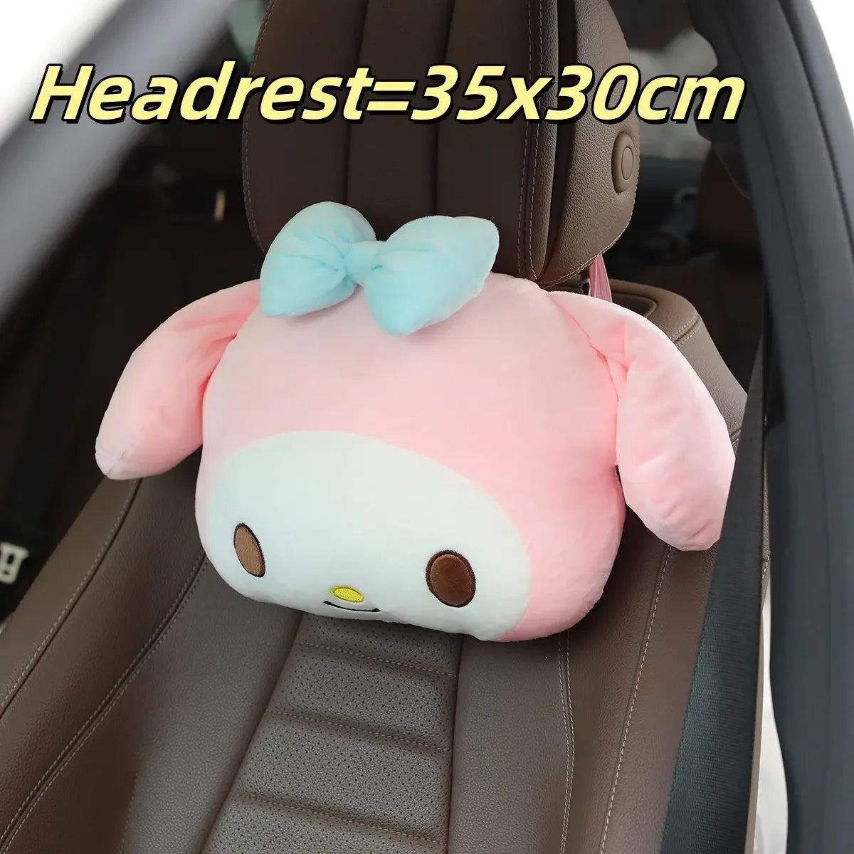 Kuromi My Melody Pillow Stuffed Anime Kuromi Car Headrest Safety Seat Belt Cover Cushion Cartoon Car Decoration Girl Gifts