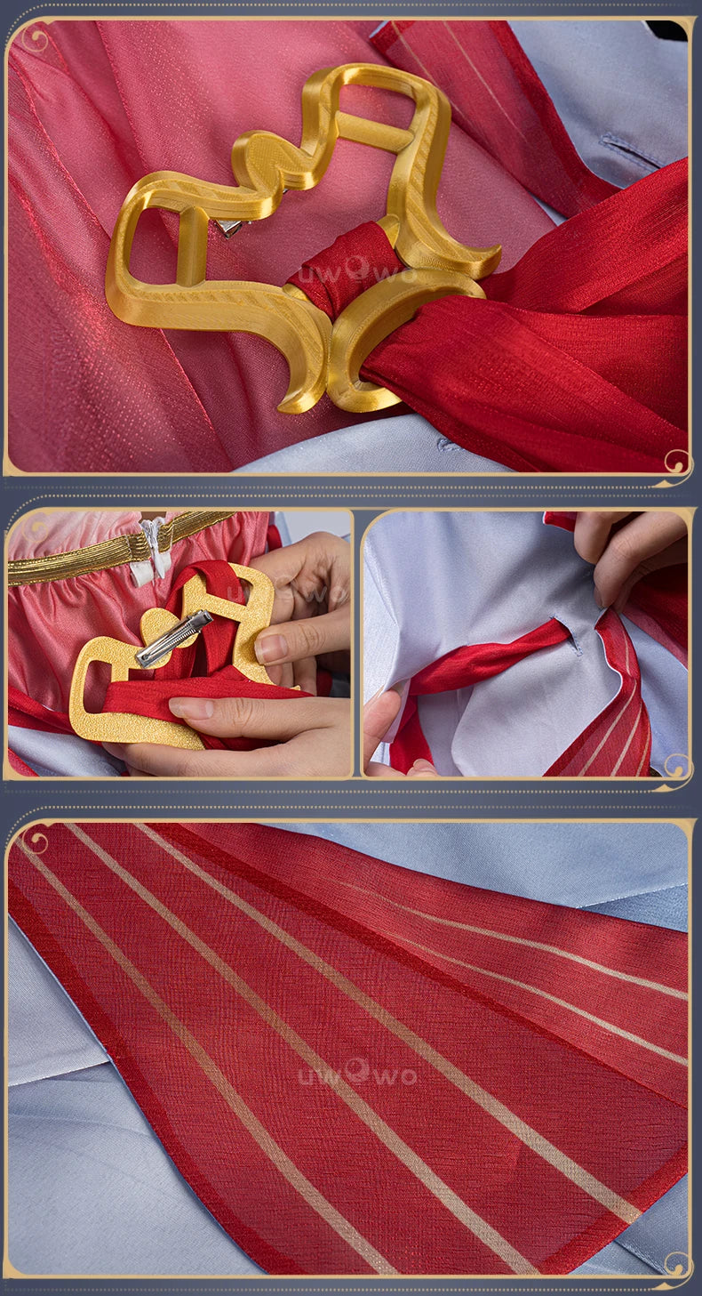 LAST BATCH UWOWO Jinhsi Cosplay Game Wuthering Waves Jinhsi Peach Blossom Cosplay Costume Dress Halloween Costume