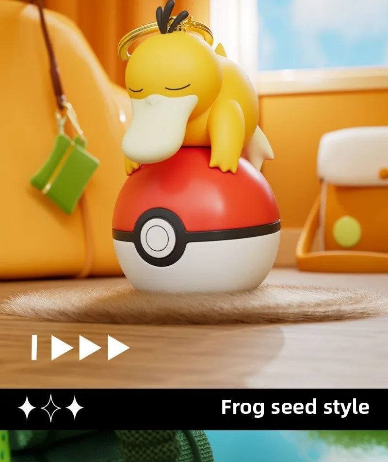 Original Pikachu Keychain with Light 7cm Cartoon Anime Doll Keyring Ornament bag decoration KeyChain Jewelry Pendant for Kids