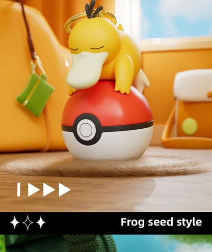 Original Pikachu Keychain with Light 7cm Cartoon Anime Doll Keyring Ornament bag decoration KeyChain Jewelry Pendant for Kids