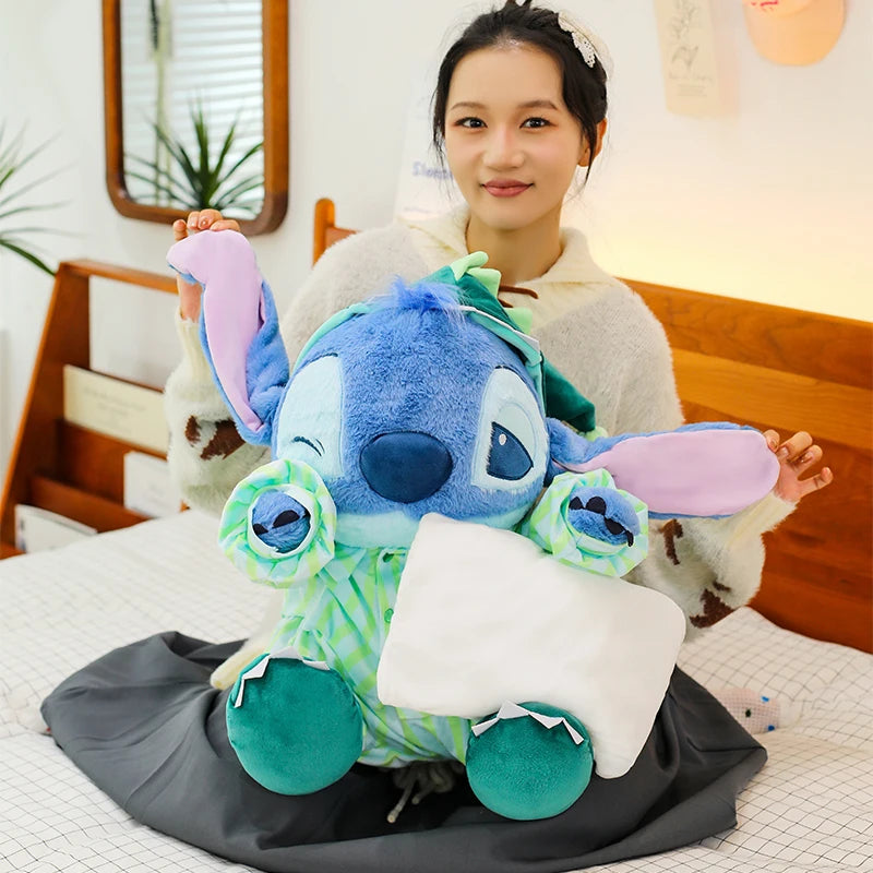 New 50cm Disney Cartoon Dinosaur Pajamas Stitch Plush Toy Body Pillow Cushion Sleeping Doll Room Decoration Toy Birthday Present